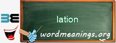 WordMeaning blackboard for lation